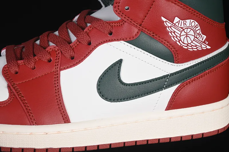 All categories Air Jordan Jordan series basketball shoes Air Jordan 1 Mid Air Jordan 1 Mid AJ1 Joe 1 white red green hook Chinese cultural casual sneakers DQ8426-105